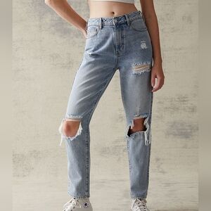 Pacsun Eco Light Blue Distressed Mom Jeans